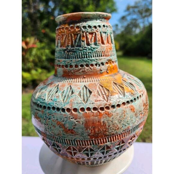 Aldo Londi Italian MCM Art Pottery Vase Rosenthal Bitossi Design SUNSET - Picture 10 of 11